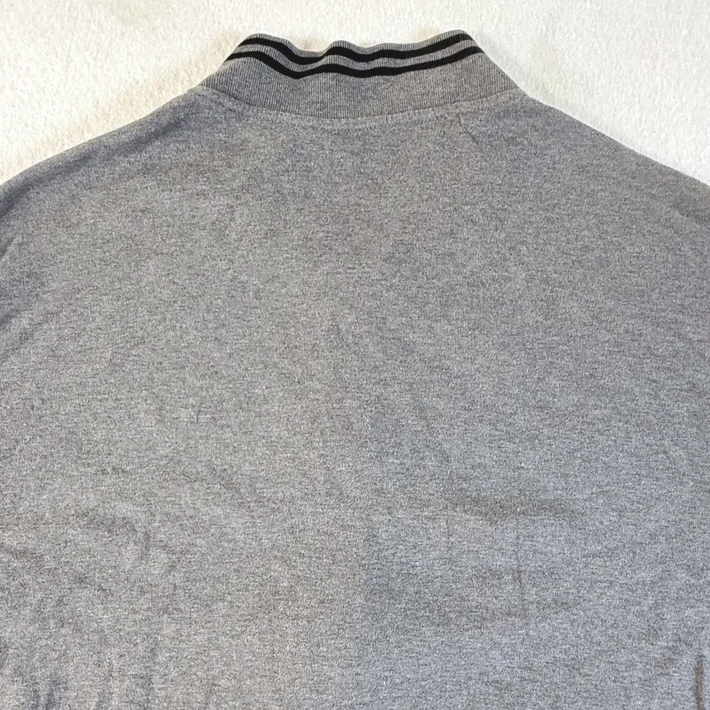 Polo Ralph Lauren Track Jacket Mens 2XL Full Zip Ribbed Trim Gray Cardigan